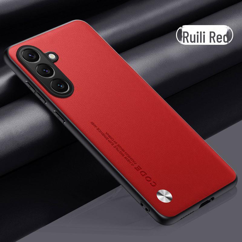 Samsung S24FE Leather Phone Case with Carbon Fiber Protection for S23Ultra/S22/S21Plus