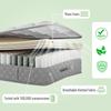 Gepolstertes Doppelbett 140x200 cm, LED-Beleuchtung, Hydraulischer Stauraum, L-förmiger Kopfteil-Stauraum, Beidseitig, Lattenrost, Leinen, Grau (Mit Matratze)
