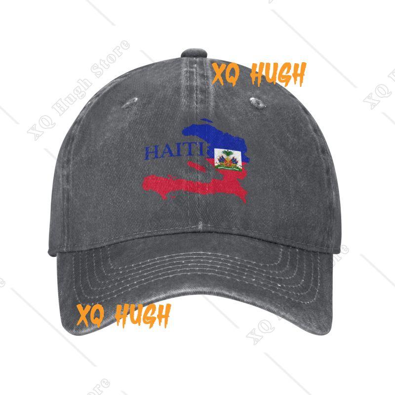 Custom Cotton Haiti Map Flag Baseball Cap Women Men Adjustable Dad Hat Sports