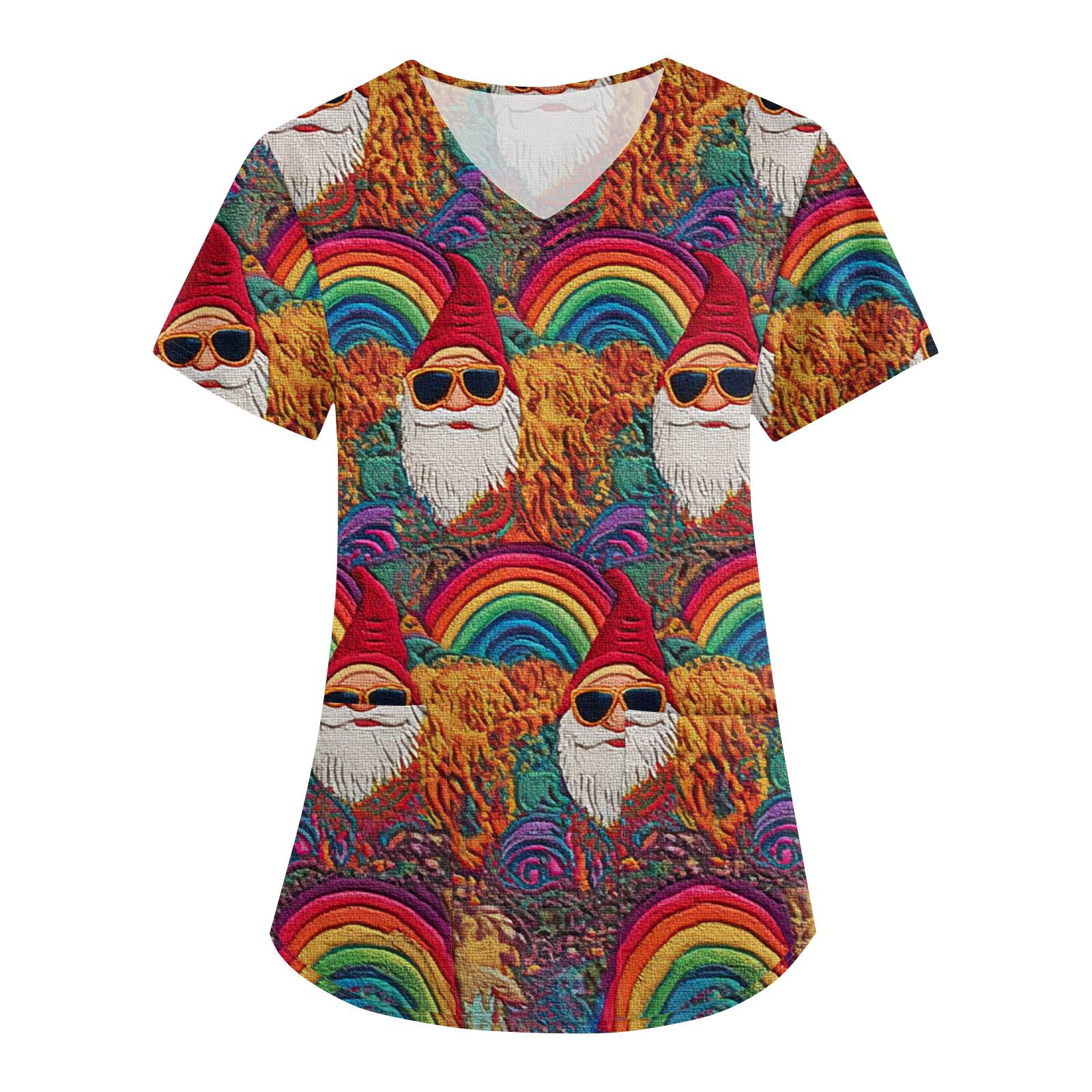 

Женские модные комбинезоны с V-образным вырезом и короткими рукавами, с карманами, топы с рождественским принтом, одежда XXXXL красный