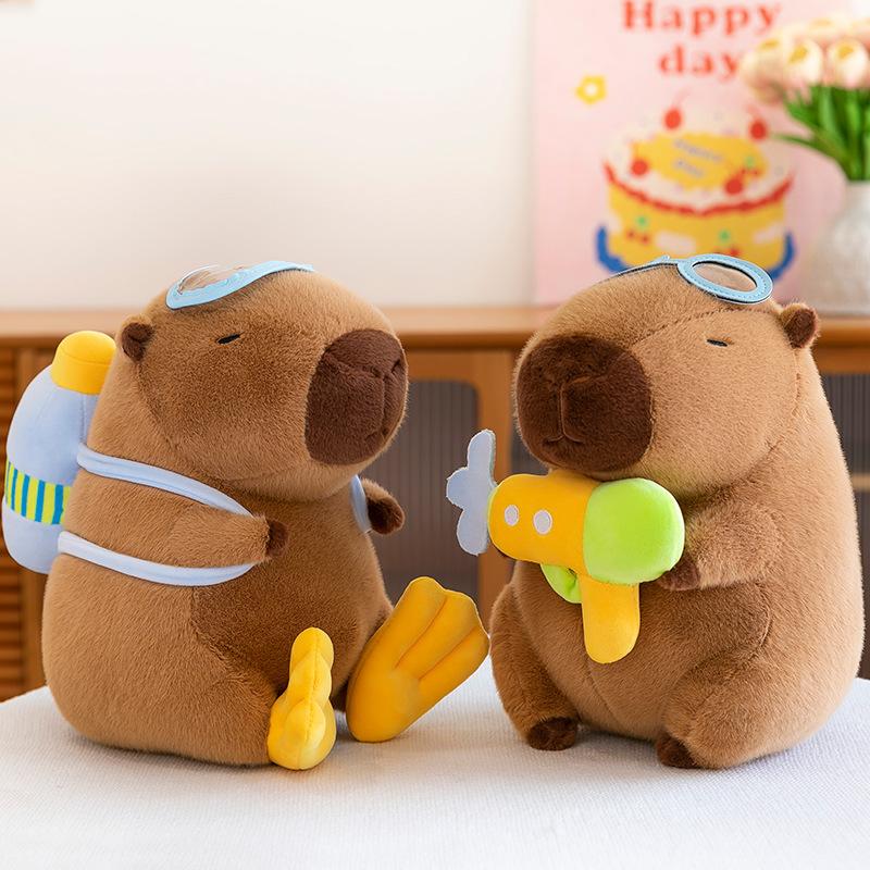 New diving kapibara doll creative transformation capybara doll ugly cute plush toy girl birthday gift