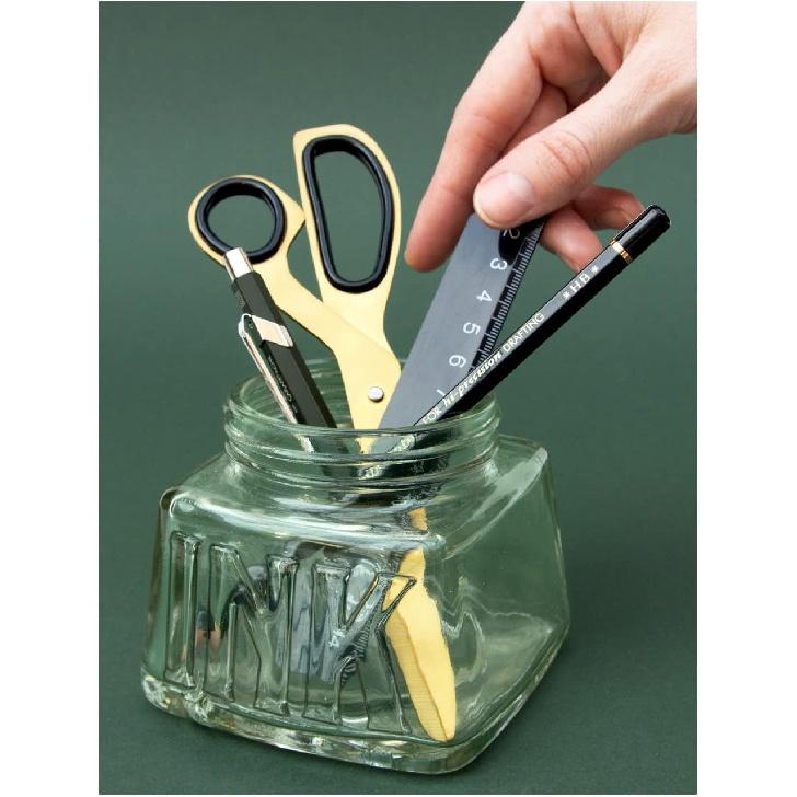 Suck UK Pen Pot - Inkwell Desk Tidy - Glass Pen Holder - Desk Organiser - Makeup Brush Holder - Office Accessories - Stationary Organiser - School