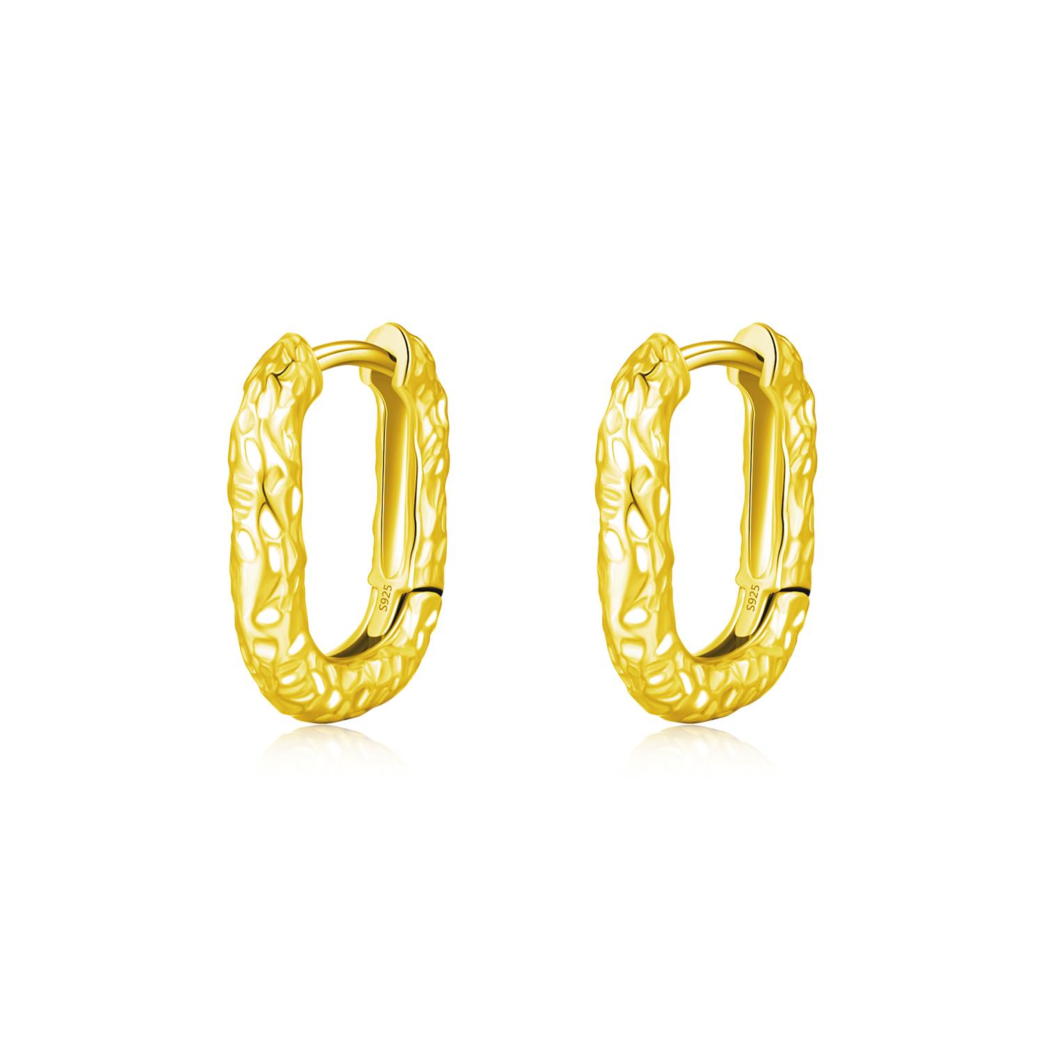 925 Sterling Silver Exquisite High-end Irregular Metal Rectangle Hoop Earrings for Women Fine Jewelry Accessories