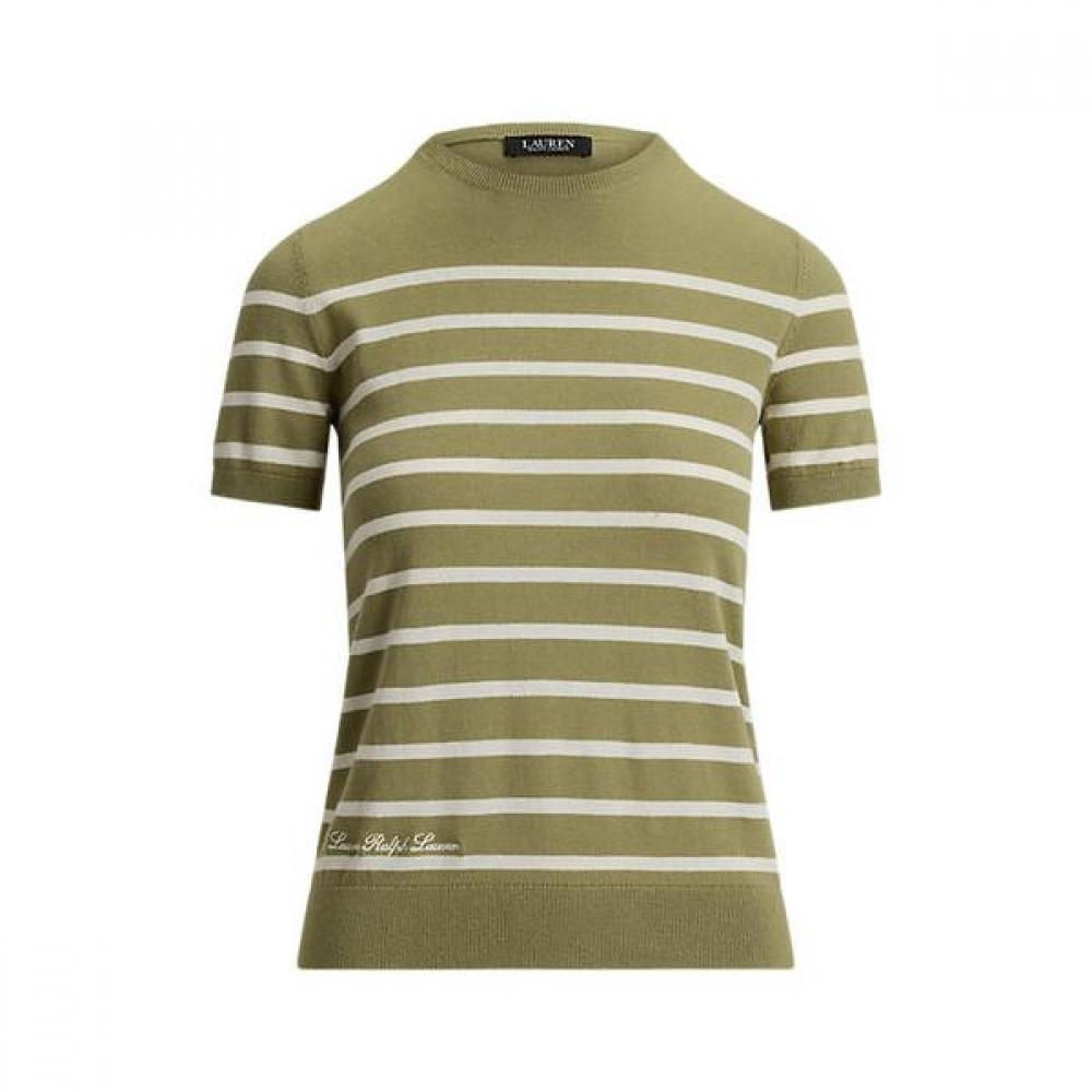 Lauren Ralph Lauren Short Sleeve Stripe Sweater Wmlrswesn820205101 XS