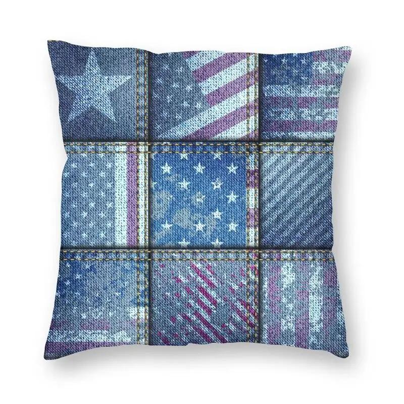 

Подушка с текстурой рваного денима 40x40 Домашний декор Украшение Чехол на подушку с рисунком синих джинсов Декоративная подушка для гостиной 40x40cm 16x16in