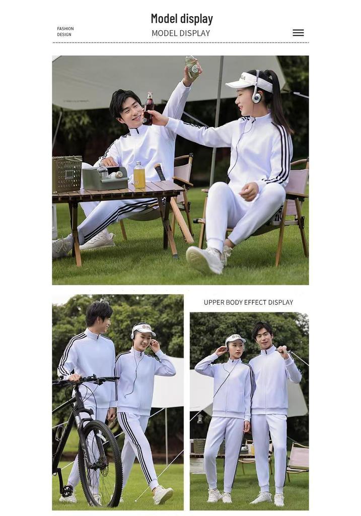 Unisex Long-Sleeve Stand Collar Sports Jacket & Training Suit Set - Autumn/Winter Collection