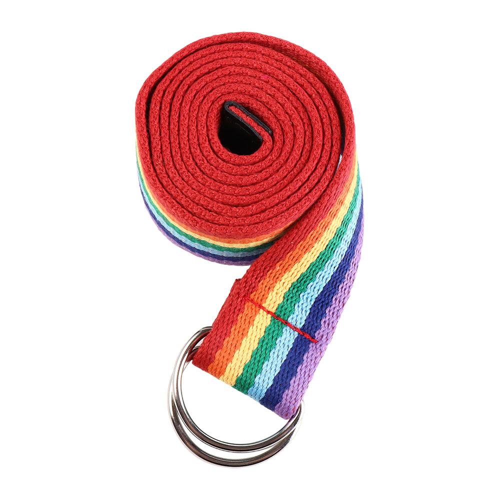

D-shaped Buckle Men Belt Nylon Canvas Waist Belt Adjustable Rainbow Canvas Belt Student