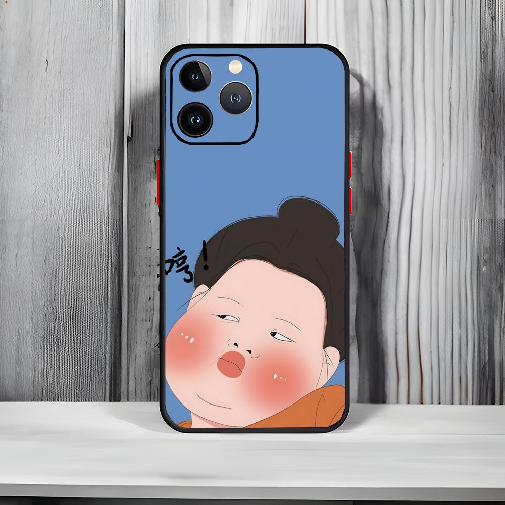 Coque de téléphone fille mignonne et originale Noir Mat Mince Coque de téléphone Pour iPhone17 16 15 14 13 ProMax