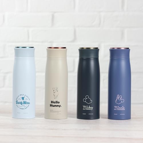 Captain Stag Disney MP Personal Water Bottle, 450ml, Vacuum Insulated, for Outdoor Use, Minnie Mouse/Line Art Design, MA-2344