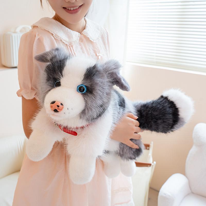 40/50CM Four Colours Border Collie Collar Style Plush Toys Soft Stuffed Puppy Doll Funny Accompany Toys for Kids Gifts