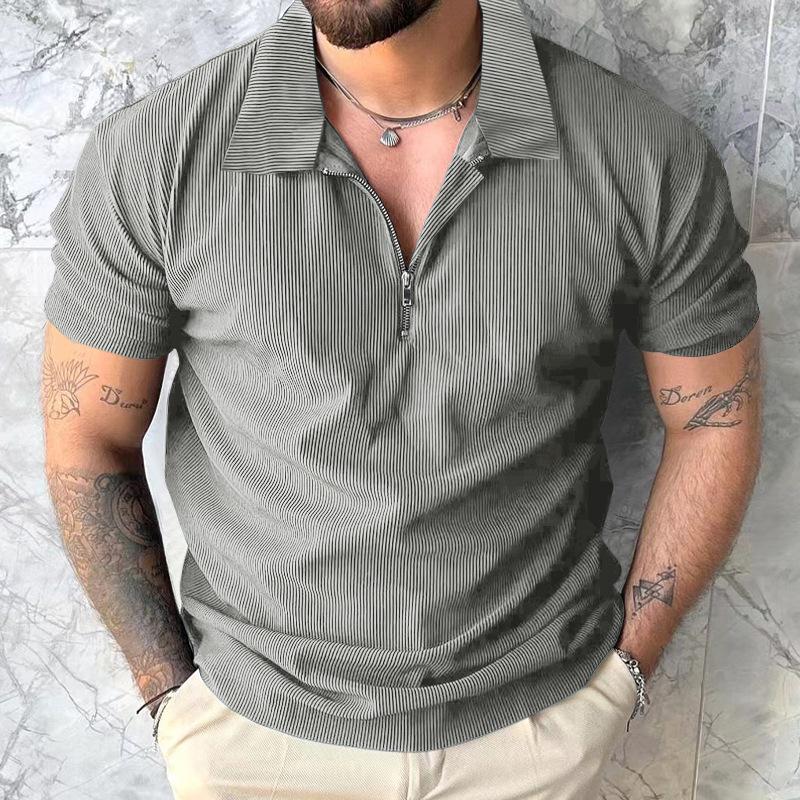 

Летняя новая однотонная рубашка поло с короткими рукавами, мужская рубашка поло на молнии, мужская футболка XXXL