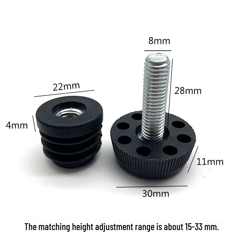 M8 Adjustable Table Leg Foot Pad with Height Adjustment Screw