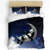Moon Night Sky Panda Bamboo Star Animal Duvet Cover With Pillow Case Custom 3pcs Bedding Set Quilt Cover Double Bed Home Textile