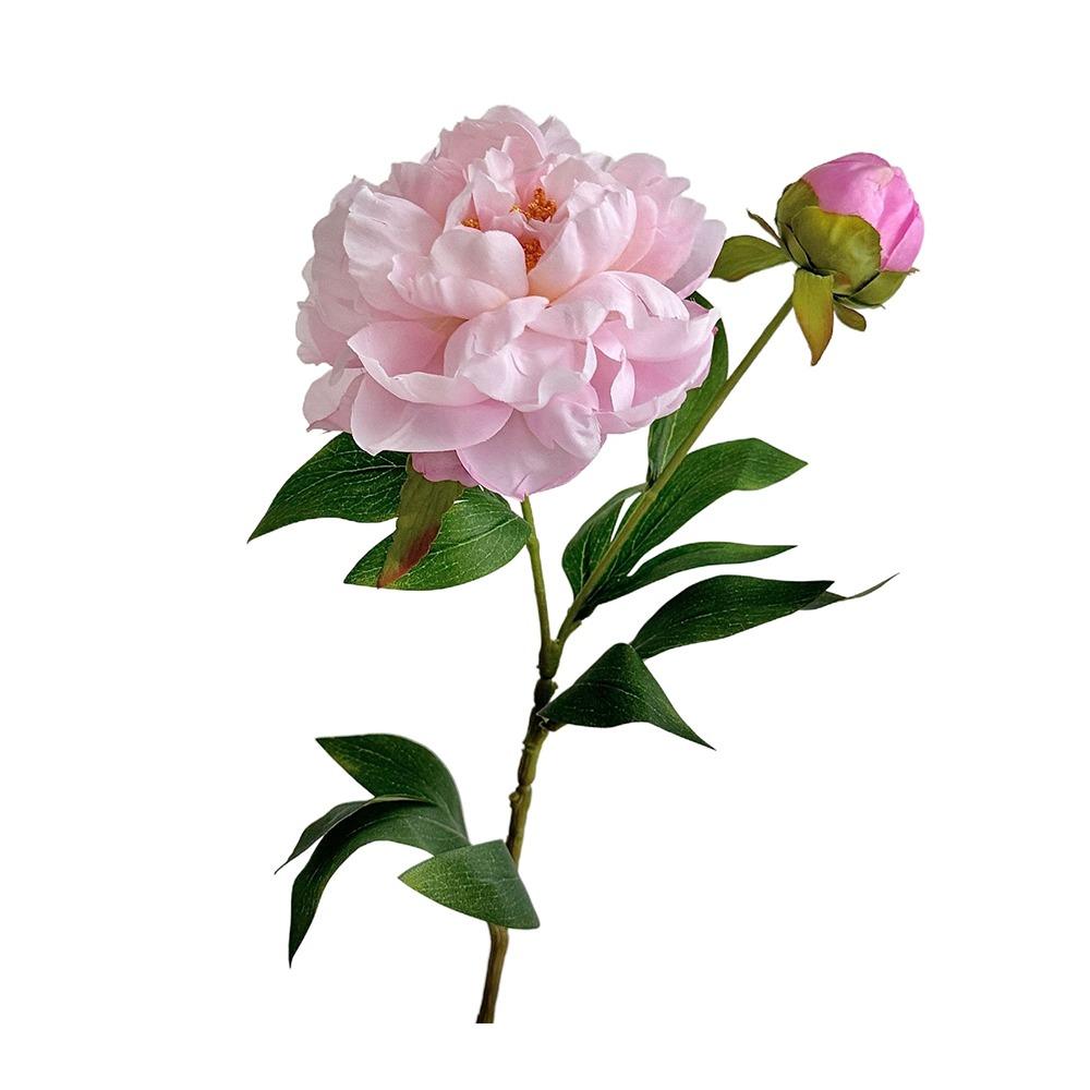 DIY 2 Head Artificial Peony Bouquet Silk Cloth Lifelike Artificial Flower Silk Fake Flower Photography Prop