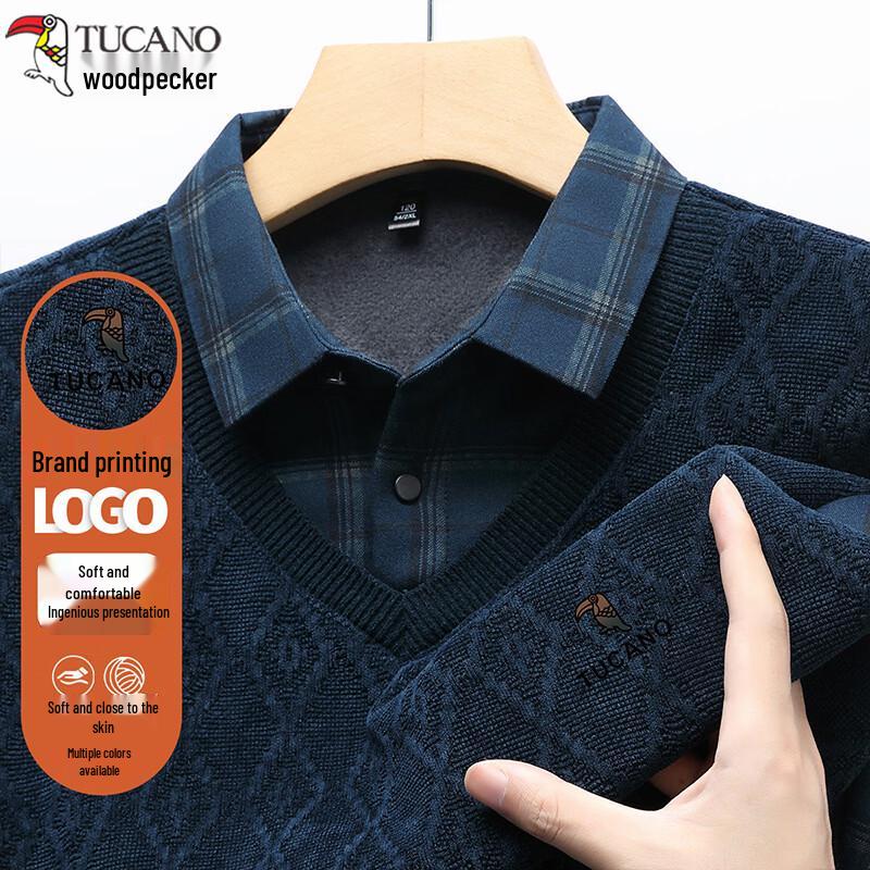 TUCANO Men s Fleece-Lined Faux Two-Piece Polo Shirt XXL