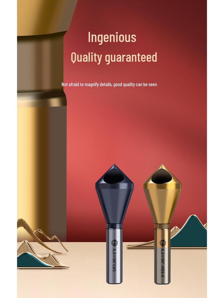 Tiangong M35 Cobalt Countersink: 90° Hole Chamfering, Chip Removal, Deburring Tool.