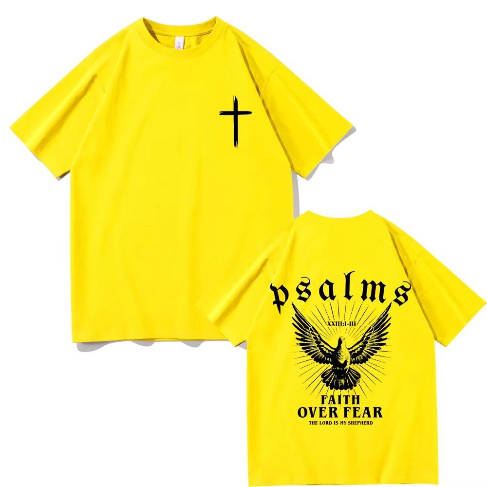 Jesus Faith Over Fear Peace Dove Graphic T-shirts Men Women Fashion Casual Oversized T Shirt Man 100%  Tshirt
