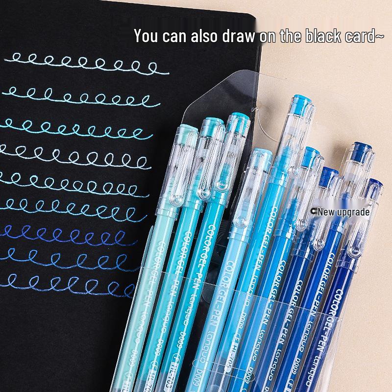 Blue Morandi Fluorescent Highlighter Notebook Pen for Notes & Drawing