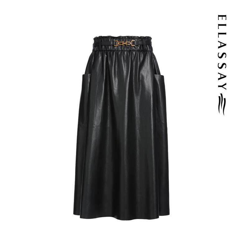 ELLASSAY Women's High-Waist Midi Skirt