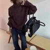 Lapel Irregular Twist Pullover Sweater Women's Autumn and Winter Soft Waxy Lazy Versatile Short Knitted Bottoming Top