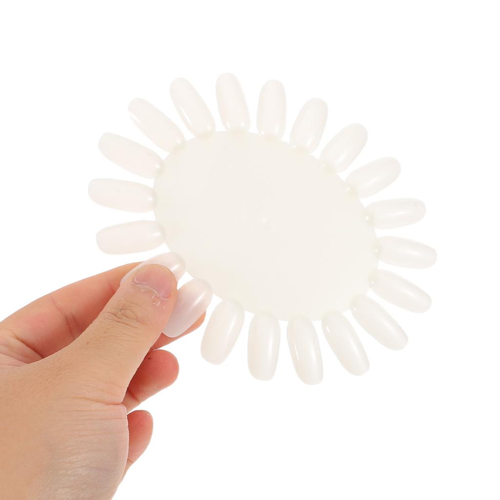 20Pcs Nail Display Wheel Oval Transparent Plastic Sample Board 20 Tips for Manicure Nail Polish Color Show Wheel Salon DIY Art