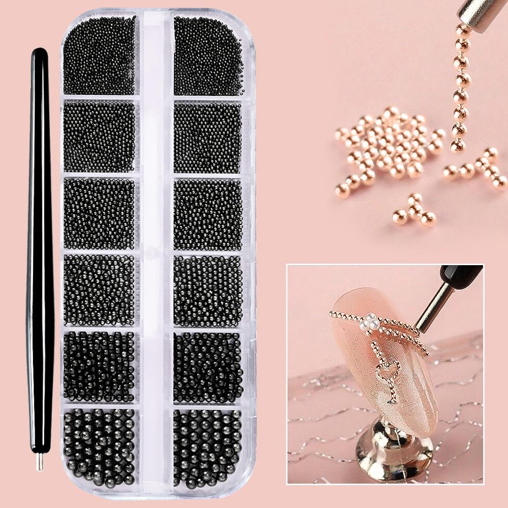

Набор из примерно 3000 шт. жемчужин + стальных шариков Шарм для ногтей Белый Полукруглый жемчуг 1/1,2 мм Стальной шарик DIY Сказочный нейл-арт Ювелирные аксессуары PH138-01-B8