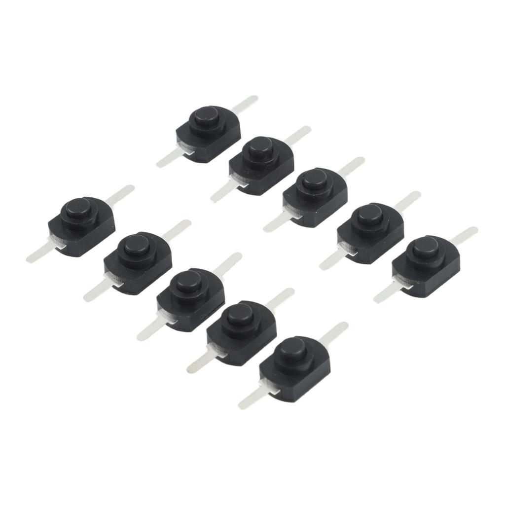10PCS 1A 30V Black Latching On Off Mini- Push Button Switch Copper Switch For Electric Torch Self Locking