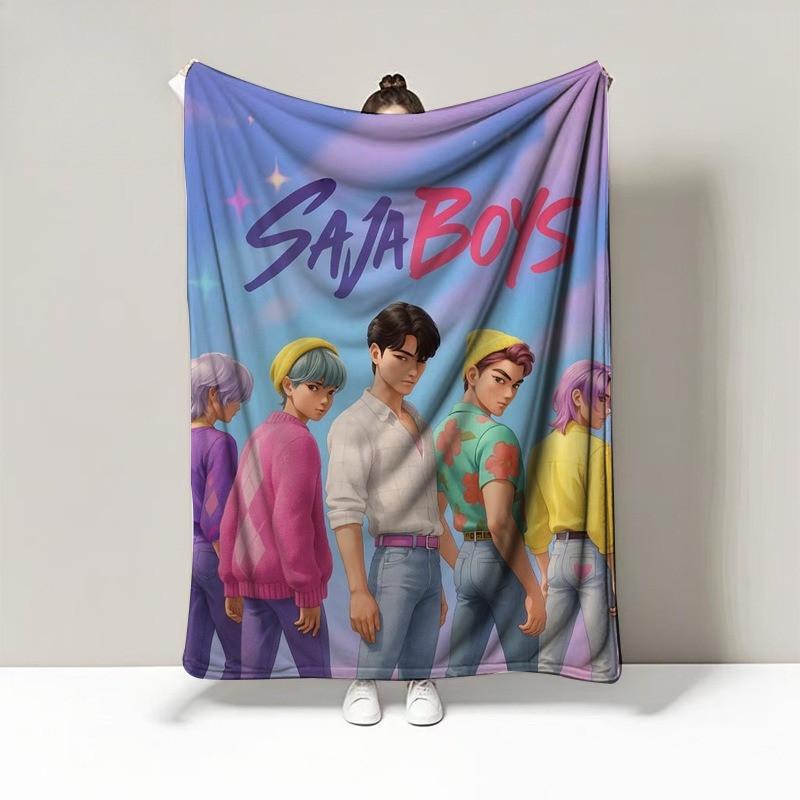 Sajaboys Kpop Printing Blanket for Home Fleece Plush Hunters Flannel Blankets