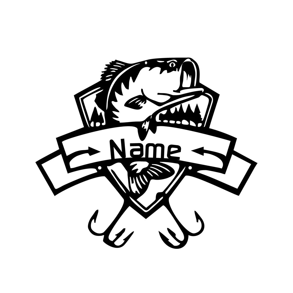 

Metal Wall Art Fishing Gift Personalized Name Sign for Boy Kids Room Decor