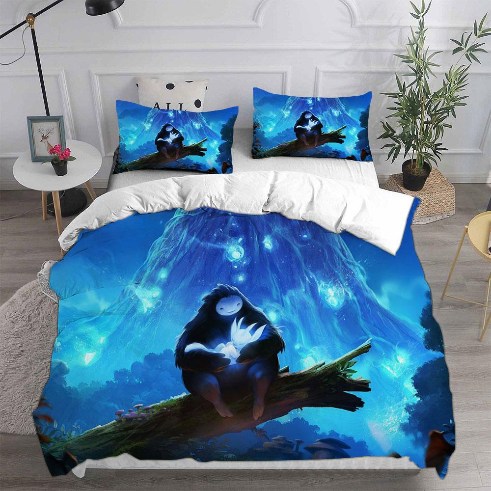 3D Game Ori and the Blind Forest Bedding Sets Comforter Quilt Bed Cover Duvet Cover Pillow Case 2-3 Pieces Sets Kids Adult Size