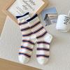 Women's New Autumn Stripes Match Color Curled Boneless Tube Stack Socks