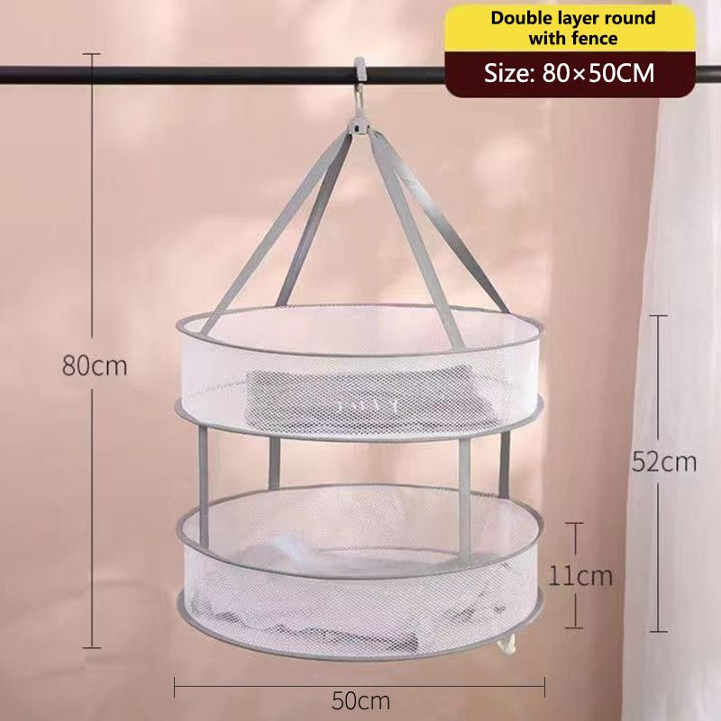 2 Layer Foldable Mesh Clothes Basket Anti Deformation Net for Sweater Fast Air Dry Use in Laundry Home