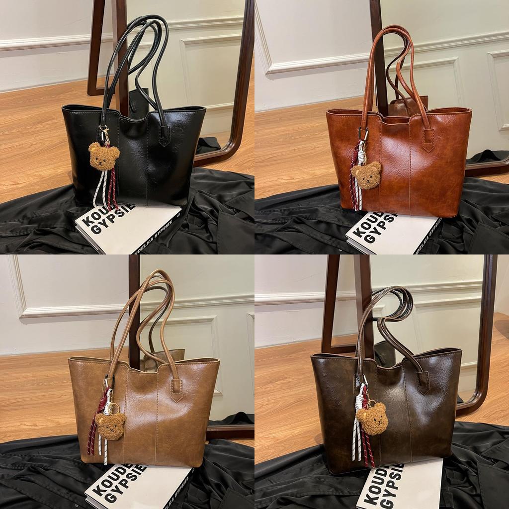 Casual Pu Tote Bag With Top Zipper And Inner Phone Pocket For Women