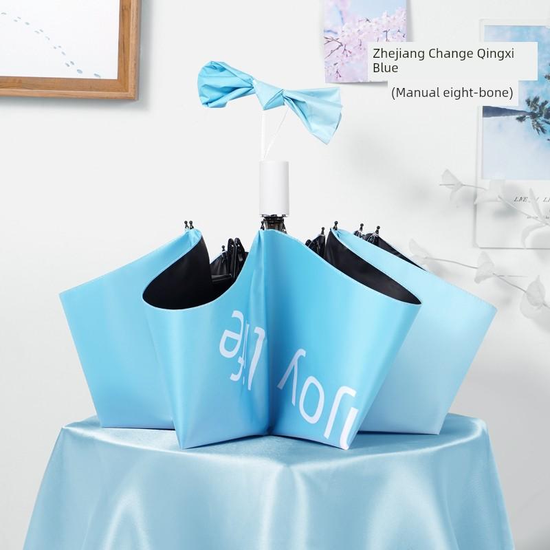 Umbrella Female Oil Painting Cute Black Glue Sun Shade Rain Dual-Use Automatic Foldable Ins Sun Umbrella Sun Protection UV Protection