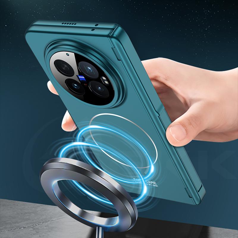 Magnetischer Scharnier-Rüstungshalter-Koffer für Vivo X Fold 6 5 Vorderbildschirmglas All-inclusive Kunststoff Mattes Cover für Vivo X Fold 6 Hülle