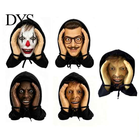 Strašidelný Dům Dekorace Strašidelná Okenní Žertovná Maska, Realistická Halloweenská Strašidelná Rekvizita pro Skleněné Strašidelné Samolepky Povrchy, Obličejová Závěsná Dekorace Strašidelná