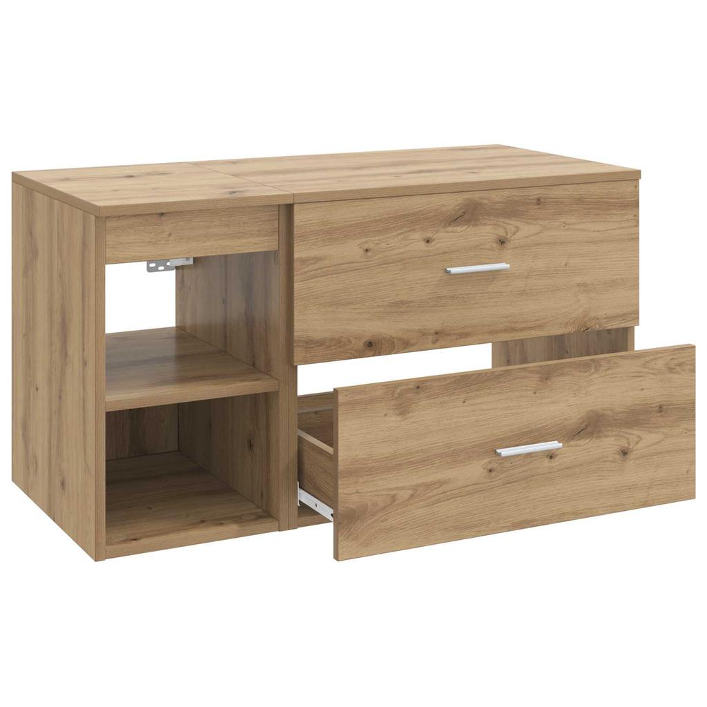 Bathroom Furniture Set 2 Pcs Artisan Oak Wood Based Material