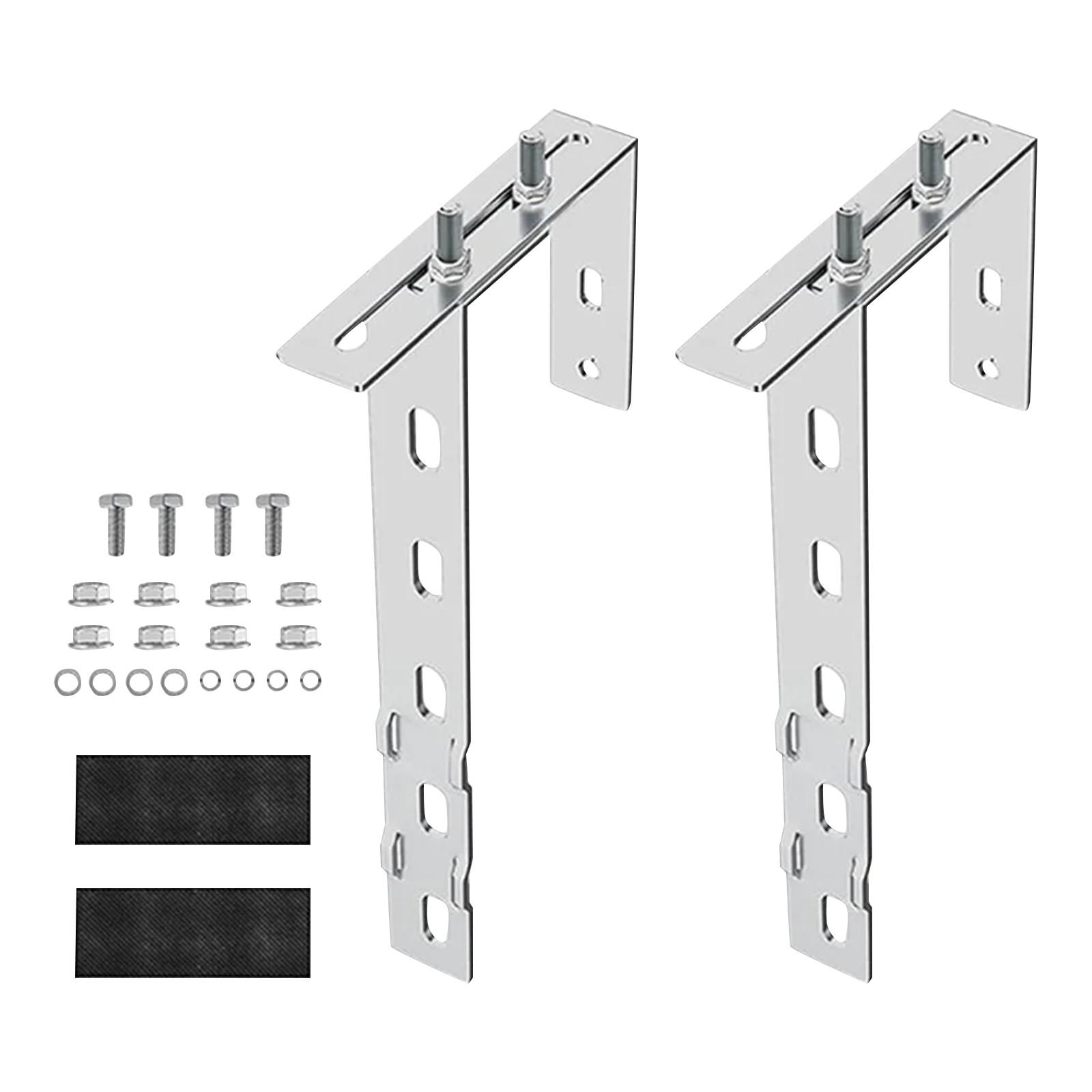 

Фотоэлектрический крючок для балконного кронштейна, нержавеющая сталь 304, солнечный кронштейн, прямоугольный регулируемый крючок, 2 комплекта серебряный