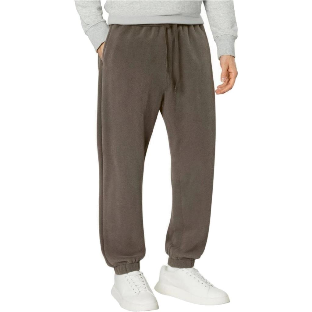 Men's Solid-color Casual Double-sided Fleece Warm Drawstring Pants