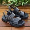 Men's sandals summer new cool slippers men's cowhide thick-soled non-slip middle-aged dual-purpose beach shoes