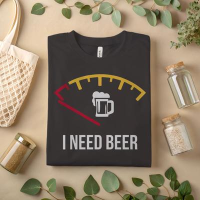 Maglietta I Need Beer – Divertente Maglietta Grafica con Indicatore di Consumo Alcolico A477
