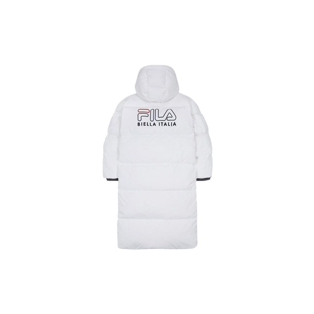 Fila Minimalist Hooded Windproof Warm Zipper Down Jacket Unisex Outerwear White FS2DJB4003X-OWH