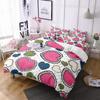 Lips Polyester Duvet Cover Set Red Heart Valentine's Day Present For Couple Wife King Queen Size Bedding Set With Pillowcase