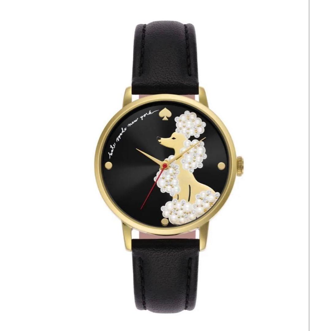 Used Kate Spade Cute Poodle Watch Black New Unused