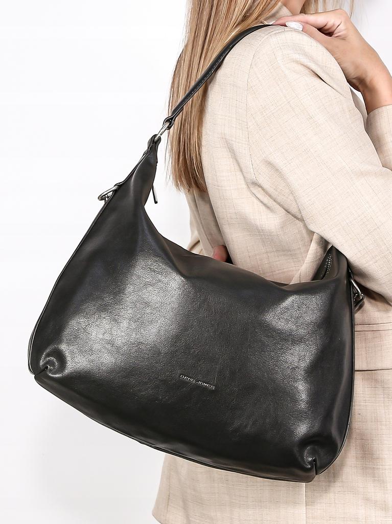 David Jones women's shoulder bag, eco-leather, black