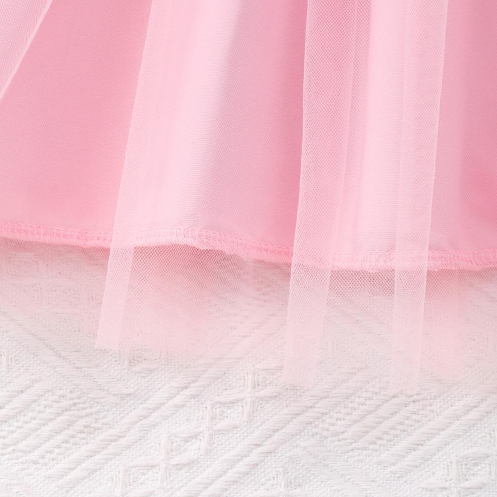 2-7 Years Girls' Floral Print Mesh Dress with Collar and Belt Girls Spring Autumn Winter Dress