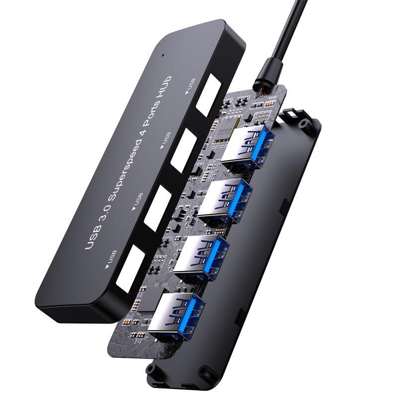 4-Port USB 3.0 Hub & Docking Station: Fast Data Reading & High-Speed Download