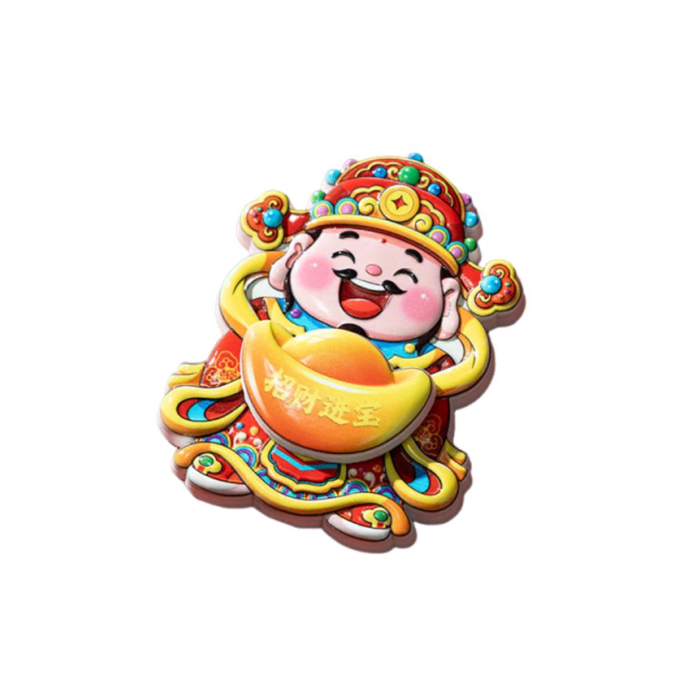 Rotatable 3D Refrigerator Magnets Cartoon Refrigerator Decorative Magnet  New Year Decoration