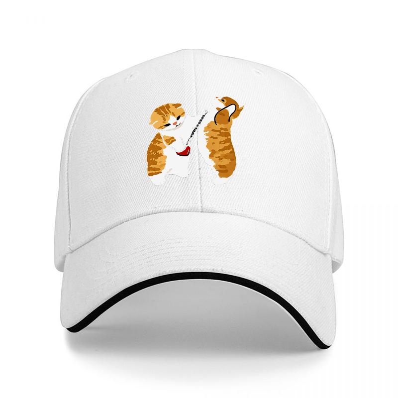 Cute Squirrel Couple Embroidered Black Baseball Cap Fashion Animal Design Hat for Unisex and Women Outdoor Wear