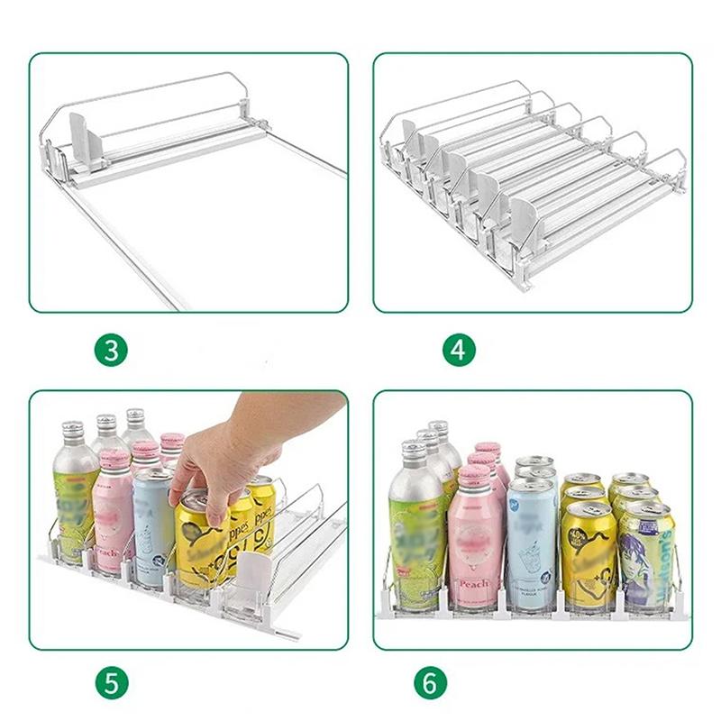 Supermarket Shelf Beverage Thruster Dispenser Storage for Soda Can Self-Pushing Drink Kitchen Counter Organizer Fridge Shelves